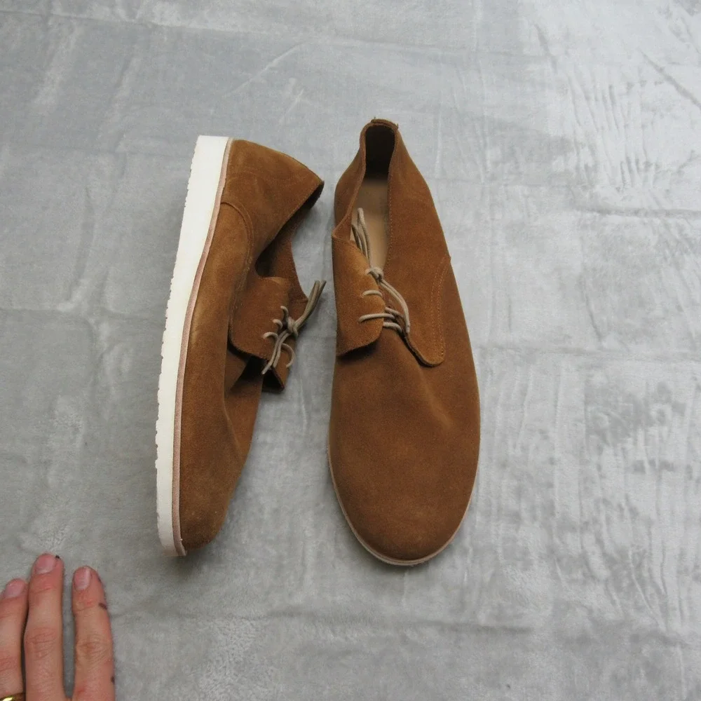 Shoes Nisolo Mens 11 Brown Suede Laced Casual Dress Leather Lightweight Flex NEW